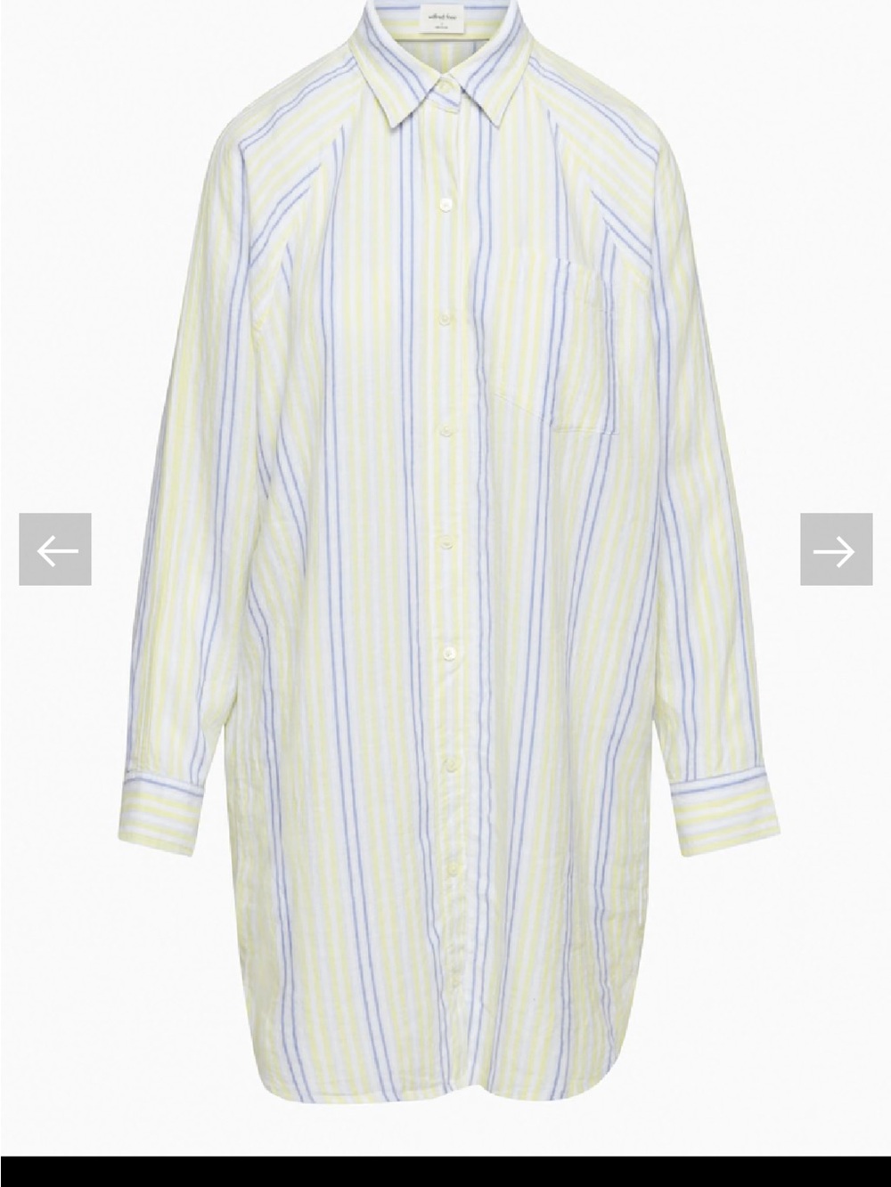 Aritzia Wilfred Free Women's Boyfriend Linen Striped Button-Down Shirt Dress
